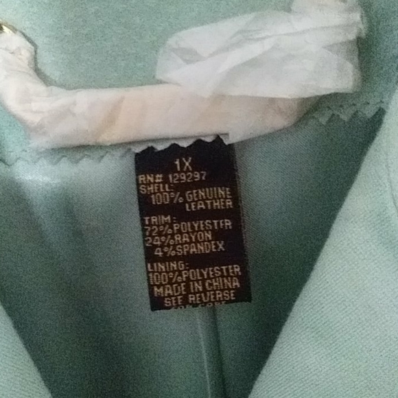 Mint green suede Iman jacket - Picture 5 of 6
